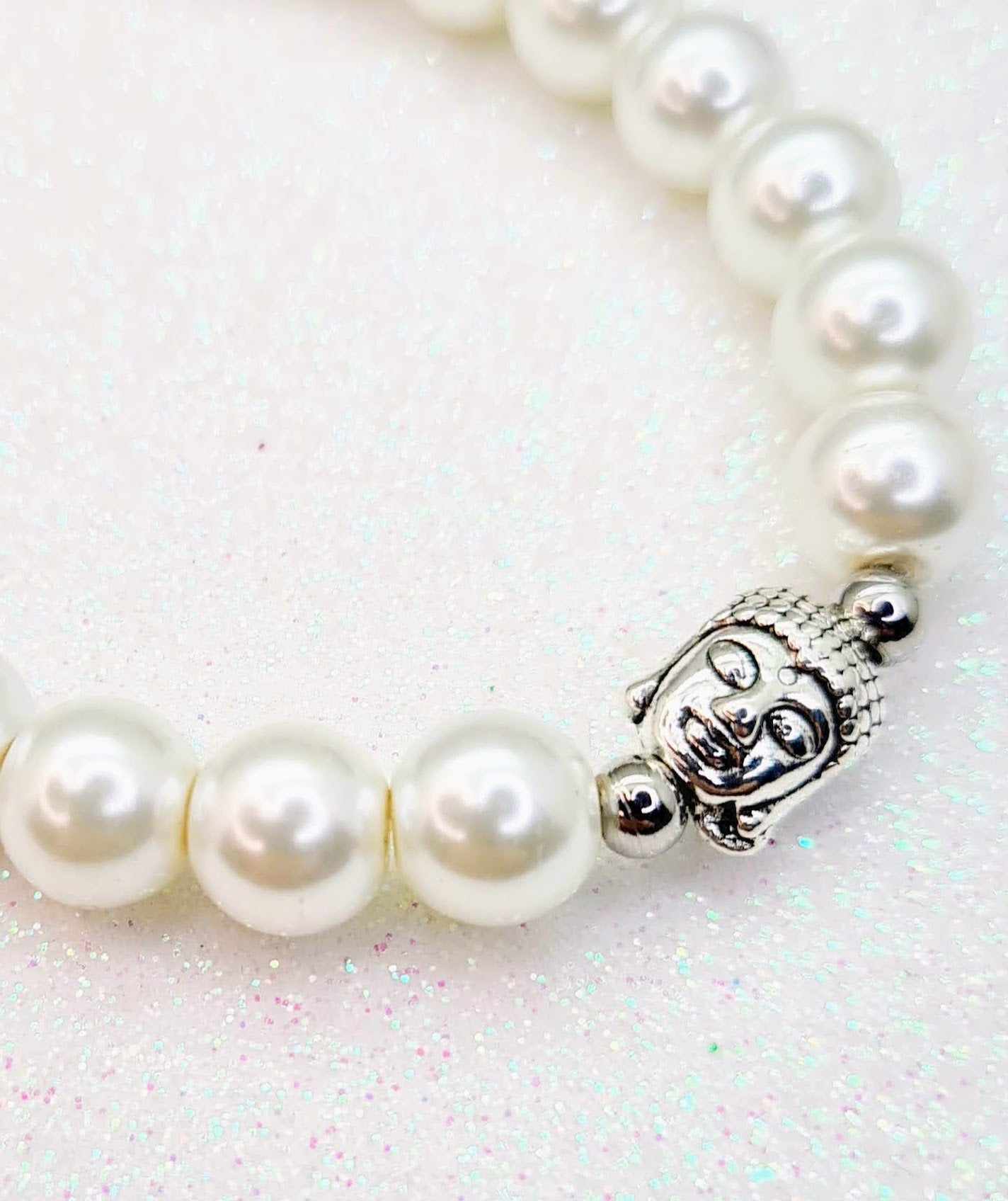 Pulsera de Buda con cuentas de Perlas para mujer