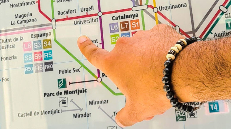 Imagen de la ubicación de la Tienda Gus Barcelona en el mapa de estaciones del metro de Barcelona. 