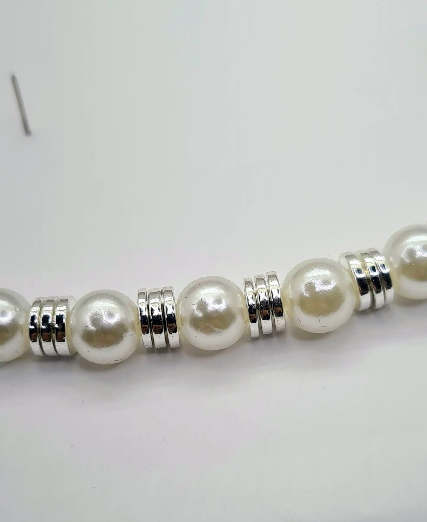 Collar unisex de Perlas con discos de acero, tres colores