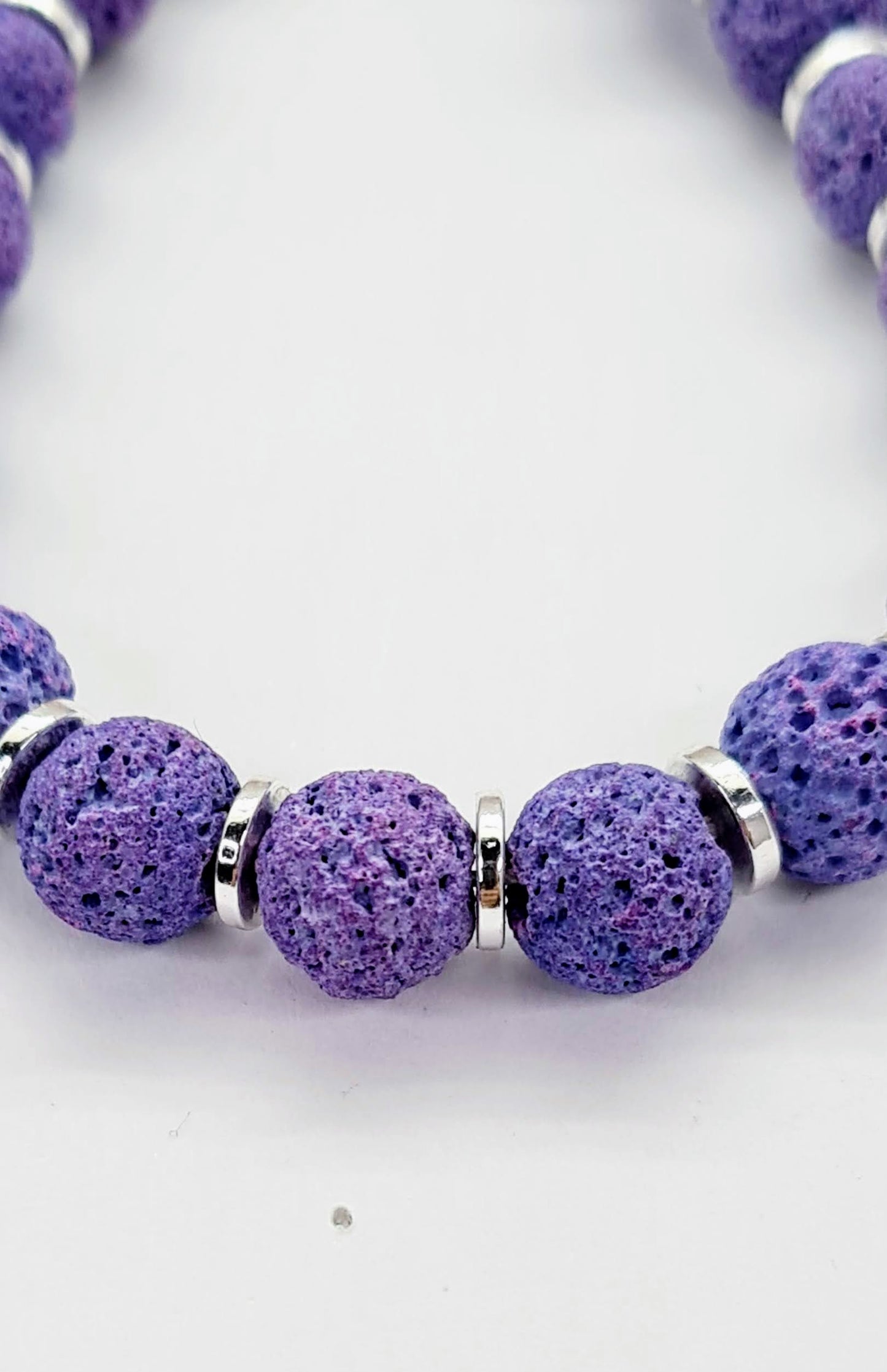 Pulsera para mujer con lava volcánica color lila, 2 diseños