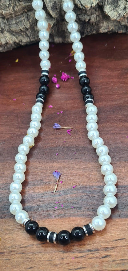 Collar unisex de Perlas y Ónix, dos diseños