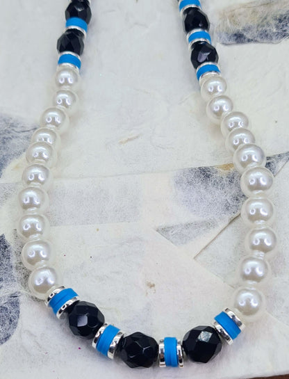 Collar unisex de Perlas y Ónix, dos diseños